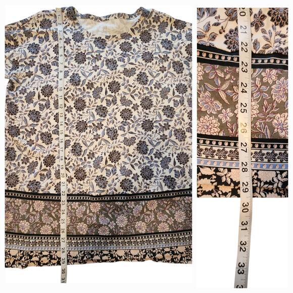 J. Jill Simply Supima Crew Neck Tunic Top size medium Floral, long sleeve - Picture 6 of 8